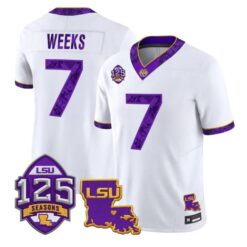 Whit Weeks Jersey #7 LSU Tigers Silent Season of 1918 Louisiana Patch Stitched by My Store NCAA Football Jerseys
