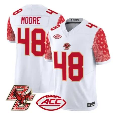 Zeke Moore Jersey #48 Boston College Eagles Red Bandanna 2026 Stitched by My Store NCAA Football Jerseys